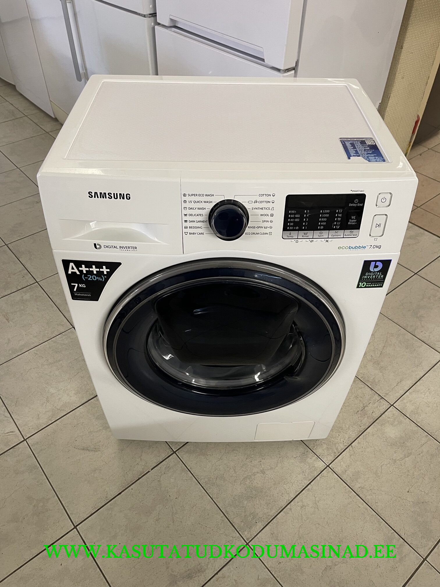 Kasutatud õhuke Samsung WW70K52109W pesumasin - 7kg - 1200rpm - Inverter mootor