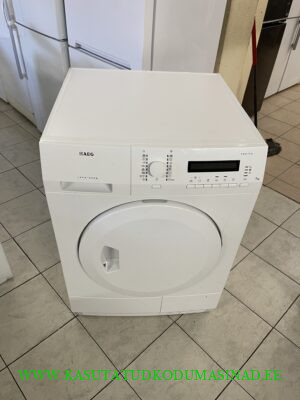 Kasutatud AEG T75470AH pesukuivati – soojusvahetiga – kondenseeruv – pesukogus 7kg. – mõõdud 60x60x85cm