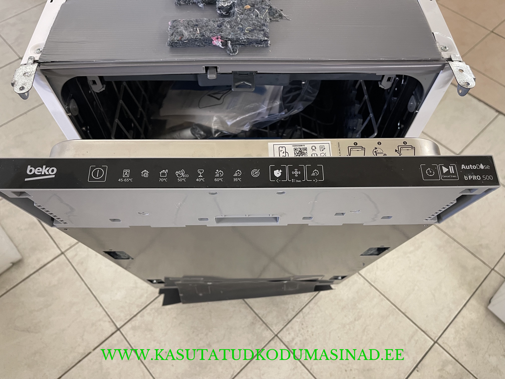 1 kuu kasutatud Beko BDIS38040A integreeritav nõudepesumasin - Inverter - 3 sahtlit - laius 45cm. - Image 3