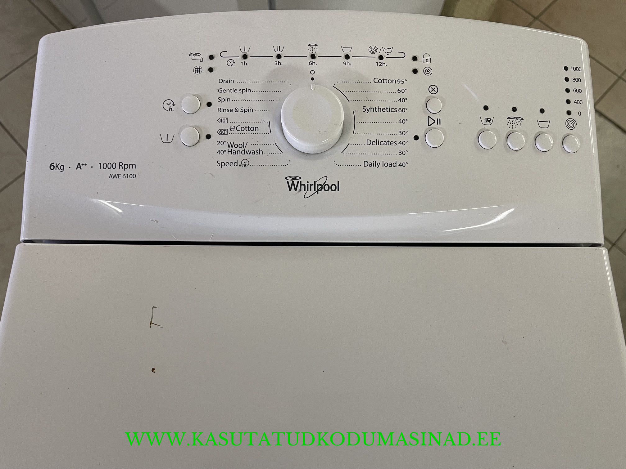 Kasutatud Whirlpool AWE6100 pesumasin – 6kg. – 1000rpm. – Laius 40cm. - Image 2