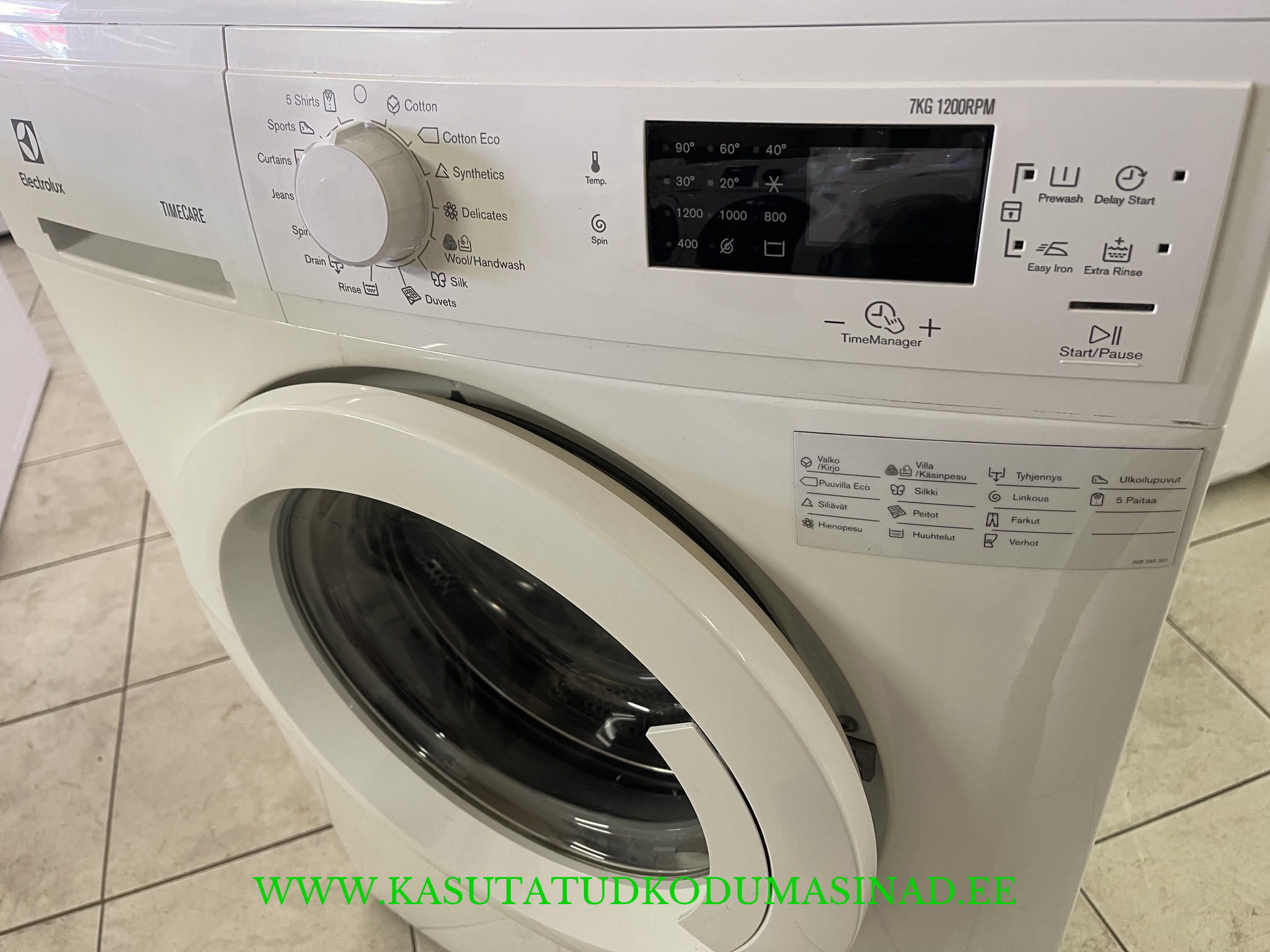 Kasutatud Electrolux FW30L7120 pesumasin – 7kg. – 1200rpm – Mõõdud 59x60x85 cm. - Image 2
