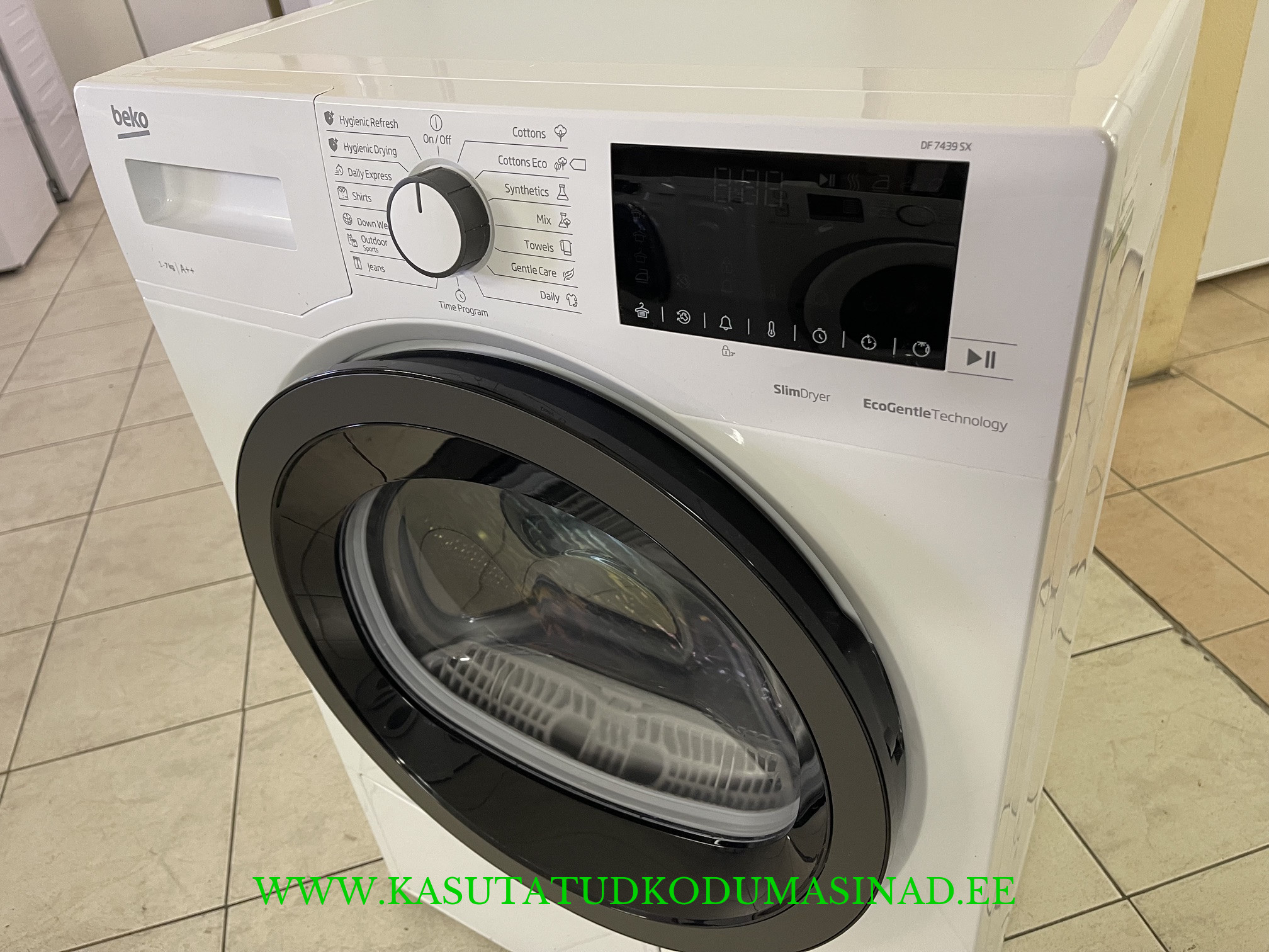 Vähe kasutatud Beko DF7439SX – Soojusvahetiga - kondenseeruv – pesukogus 7kg. – mõõdud 60x52x85cm. - Image 2