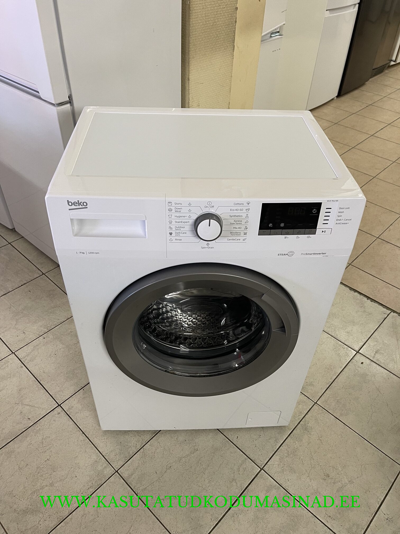 Kasutatud õhuke Beko WUE7612BS pesumasin – Inverter - 7kg – 1200rpm – Sügavus 49cm.