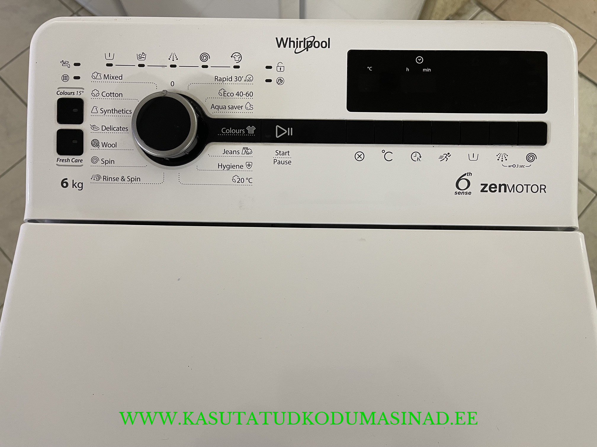 Kasutatud Whirlpool TDLRB6252BS pesumasin – Inverter – 6 kg. – 1200rpm. – laius 40cm. - Image 2