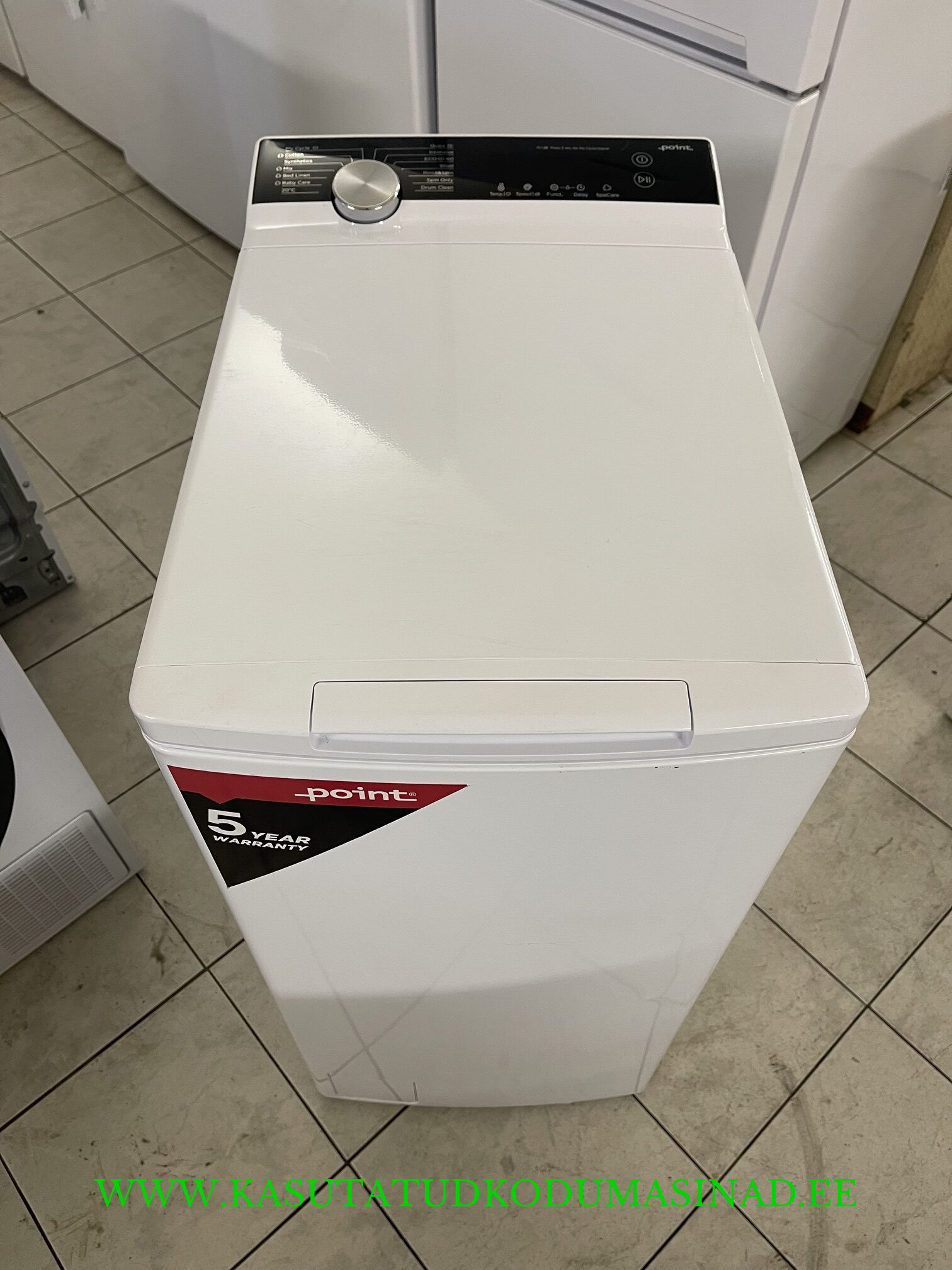 Vähe kasutatud Point PTL550 pesumasin – 8kg. – 1300rpm. – laius 40cm.