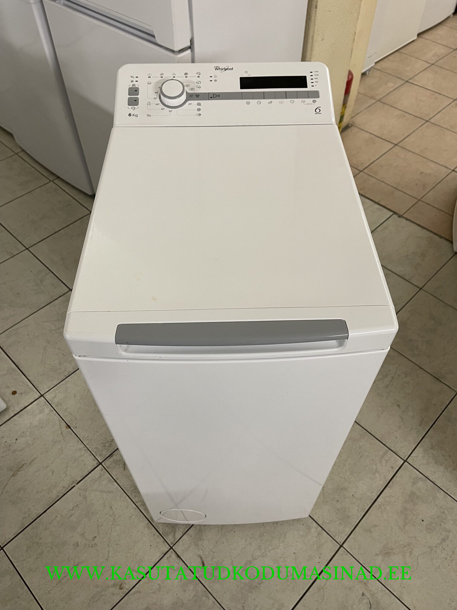 Kasutatud Whirlpool TDLR60210 pesumasin – 65,5kg. – 1200rpm. – laius 40cm.