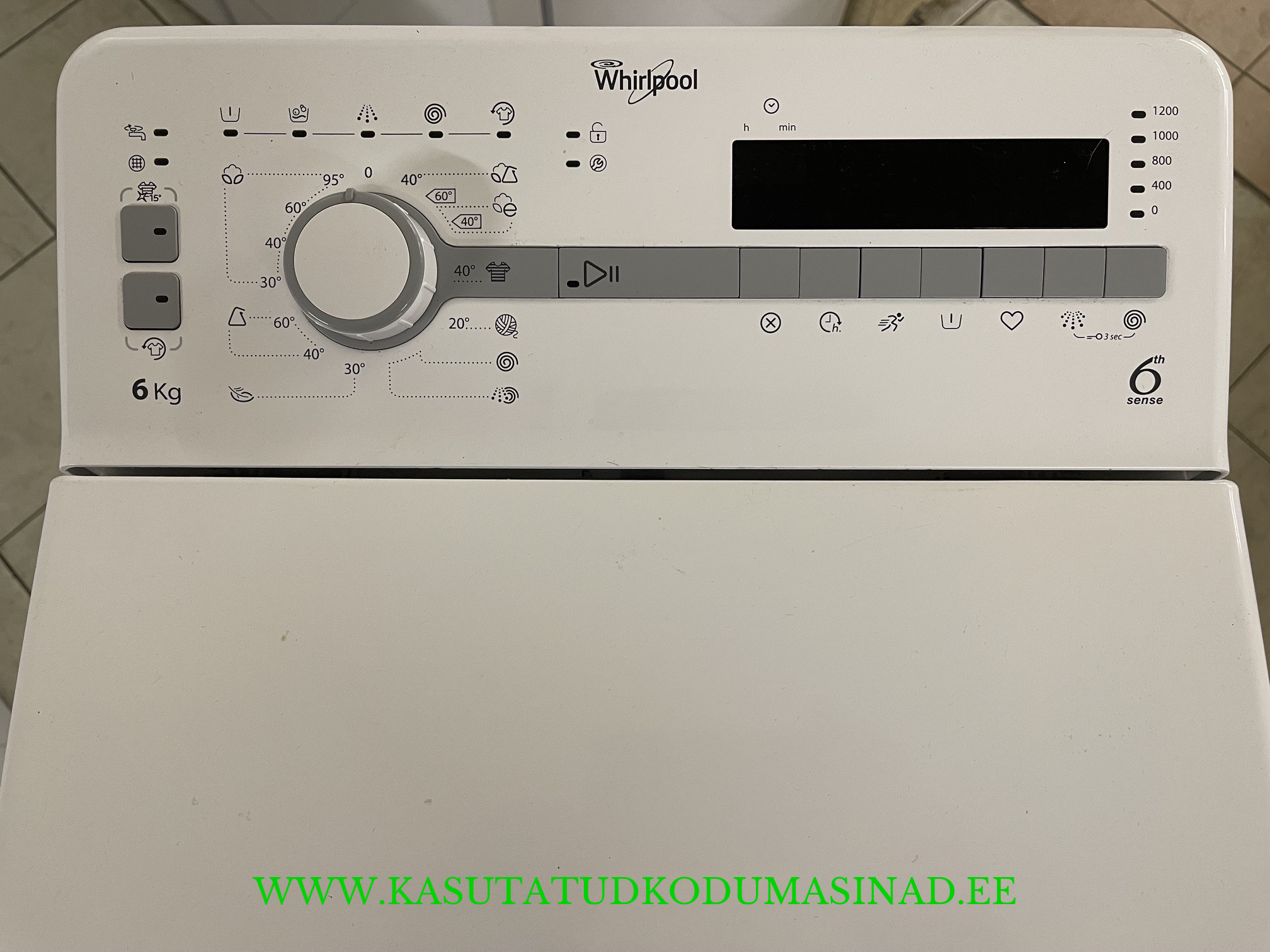 Kasutatud Whirlpool TDLR60210 pesumasin – 65,5kg. – 1200rpm. – laius 40cm. - Image 2