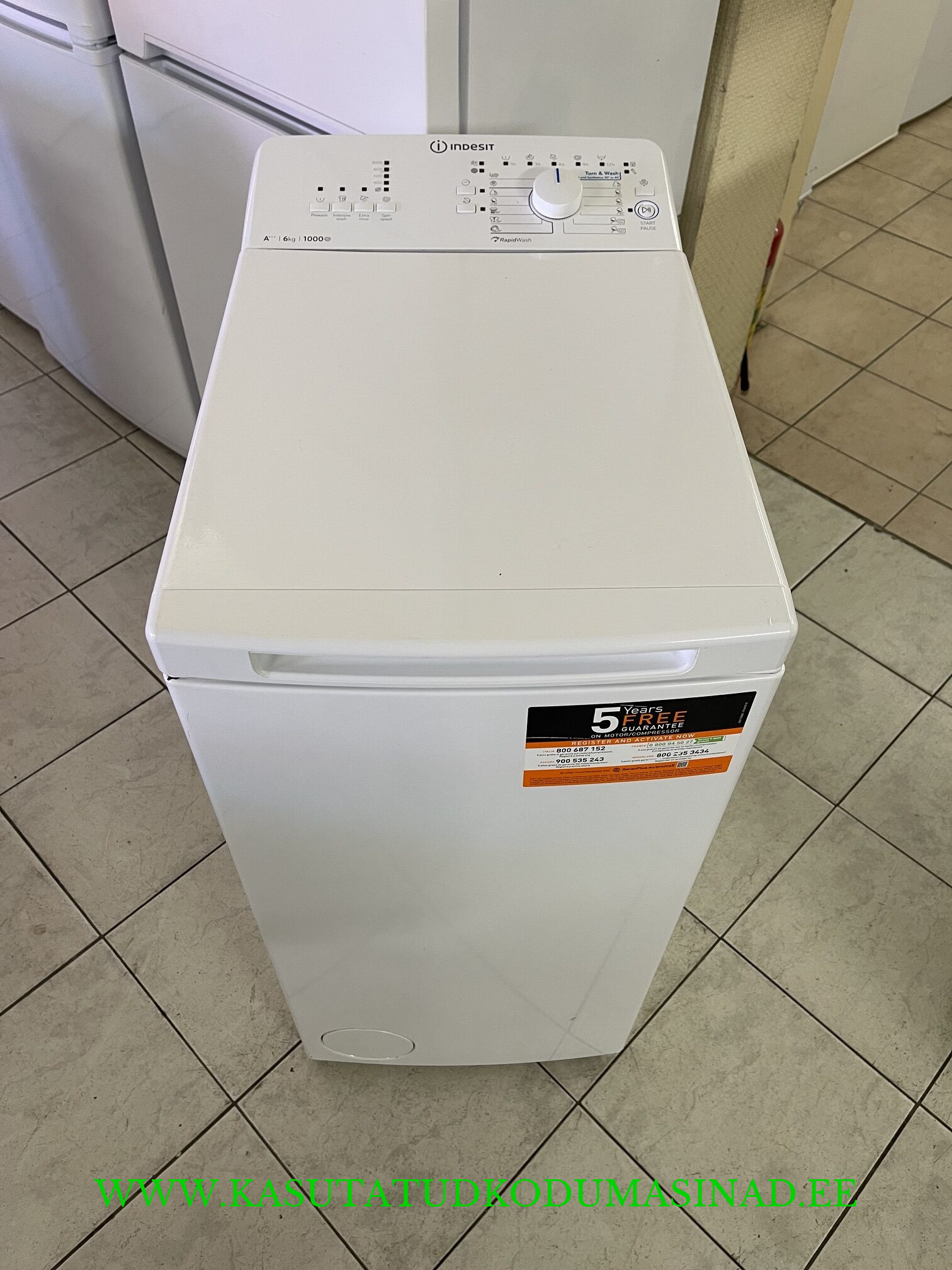 Kasutatud Indesit BTW A61053 pesumasin – 6 kg. – 1000rpm. – laius 40cm.