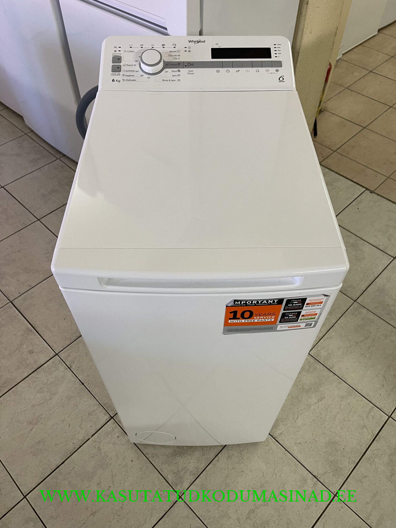 Vähe kasutatud Whirlpool TDLR6040S pesumasin – 6 kg. – 1000rpm. – laius 40cm.
