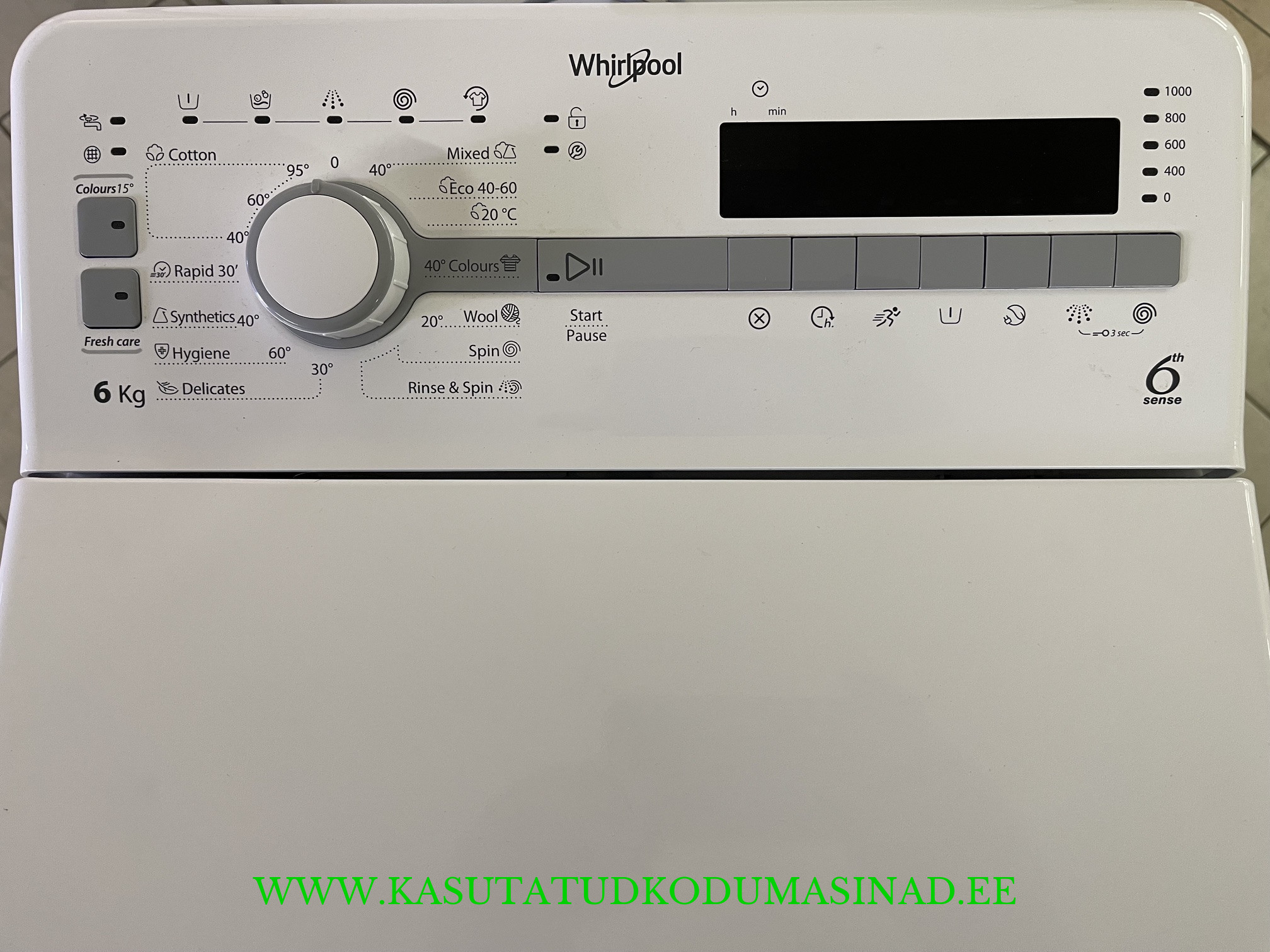 Vähe kasutatud Whirlpool TDLR6040S pesumasin – 6 kg. – 1000rpm. – laius 40cm. - Image 2