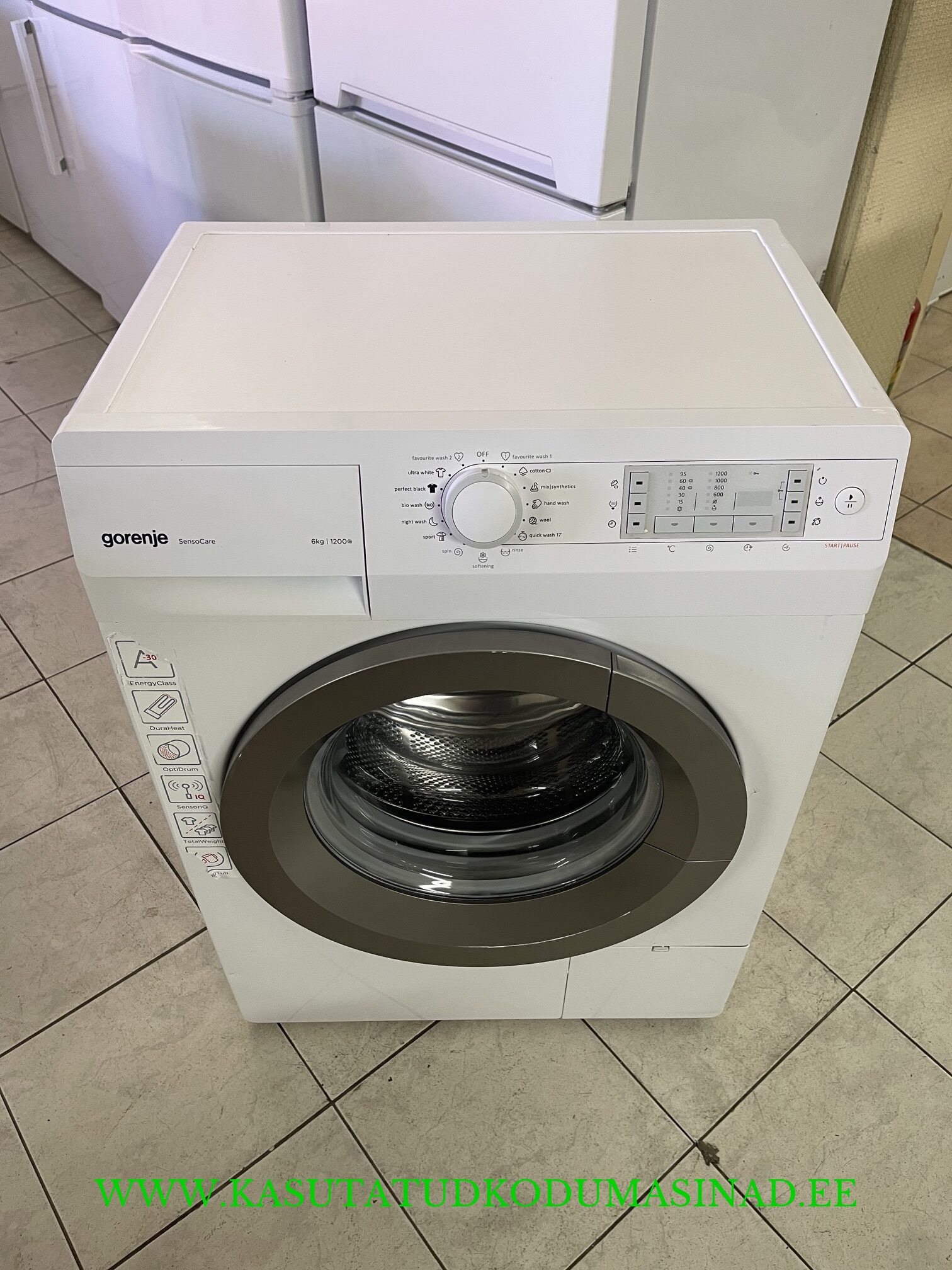 Kasutatud õhuke Gorenje W6423/S pesumasin – 6kg – 1200rpm. – mõõdud 60x47x85cm.