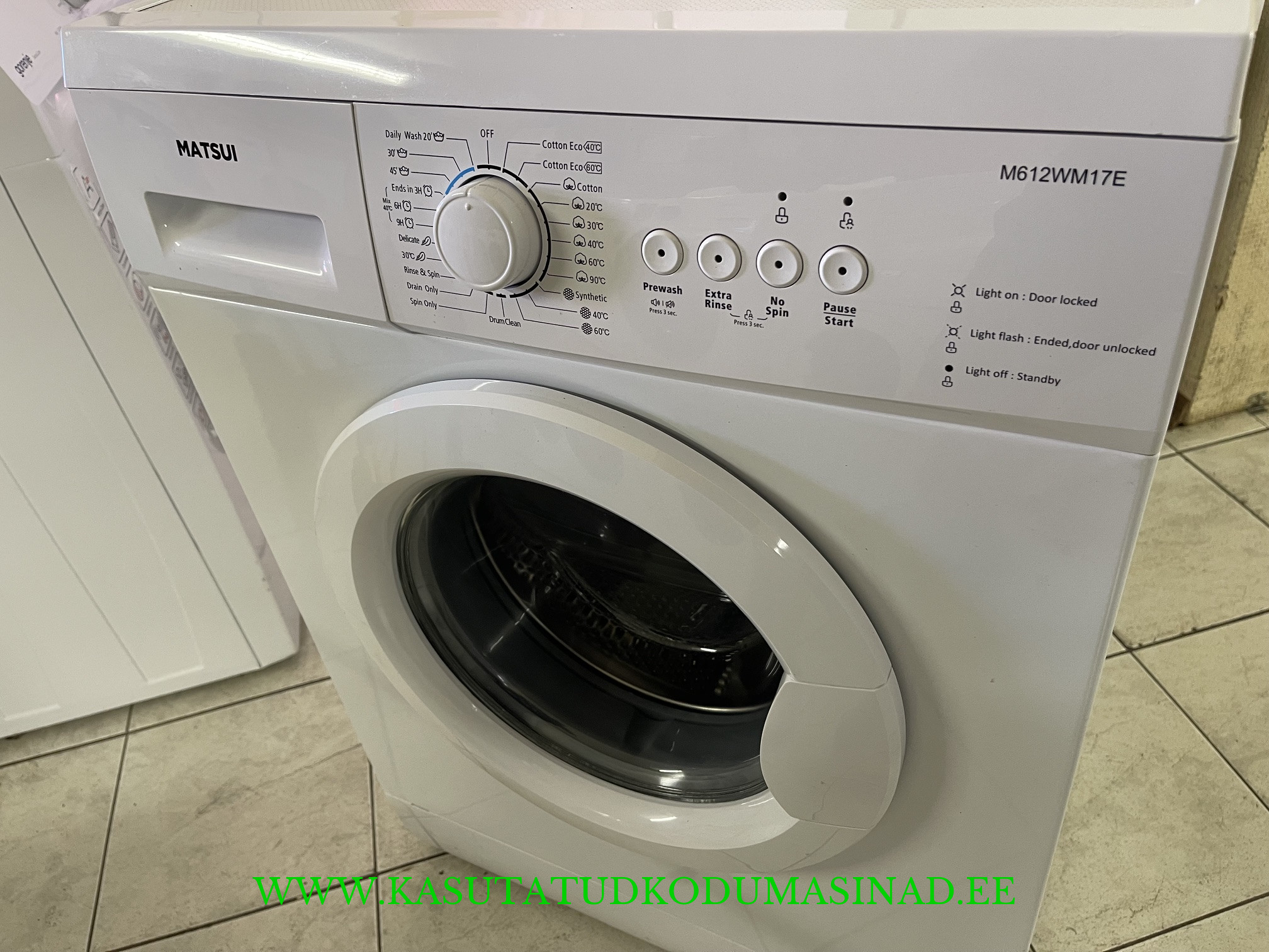 Kasutatud Matsui M612WM17E pesumasin – 6kg – 1000rpm. – mõõdud 60x51x85cm. - Image 2