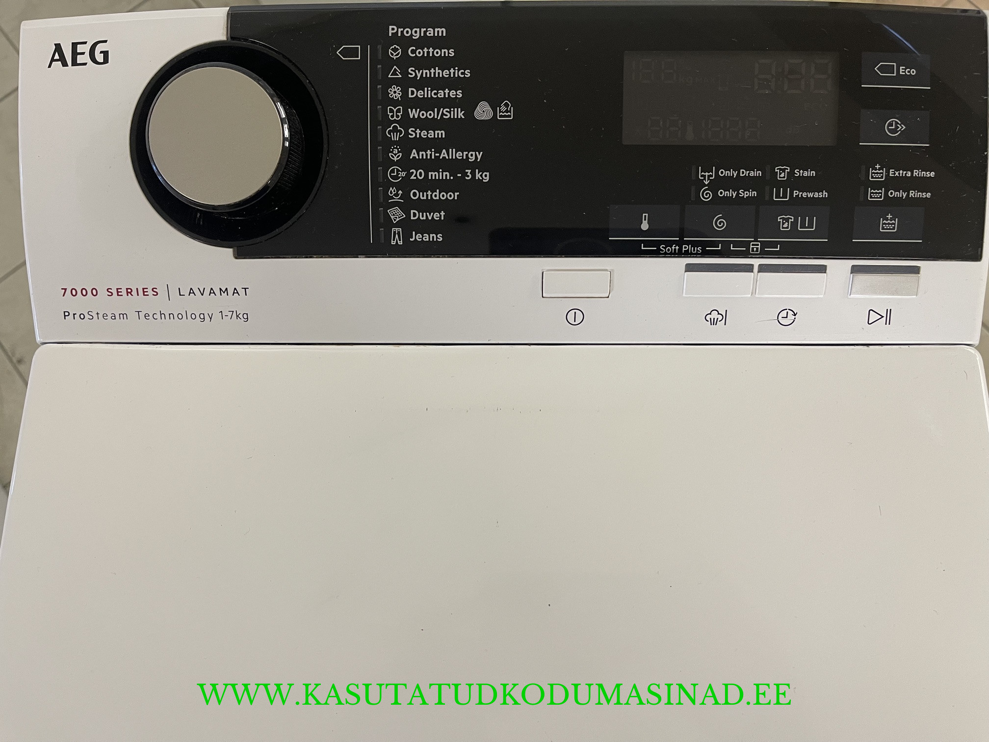 Kasutatud AEG LTX7E273E pesumasin – 7kg. – aurupesu – 1200rpm. – Inverter mootor – Laius 40cm. - Image 2