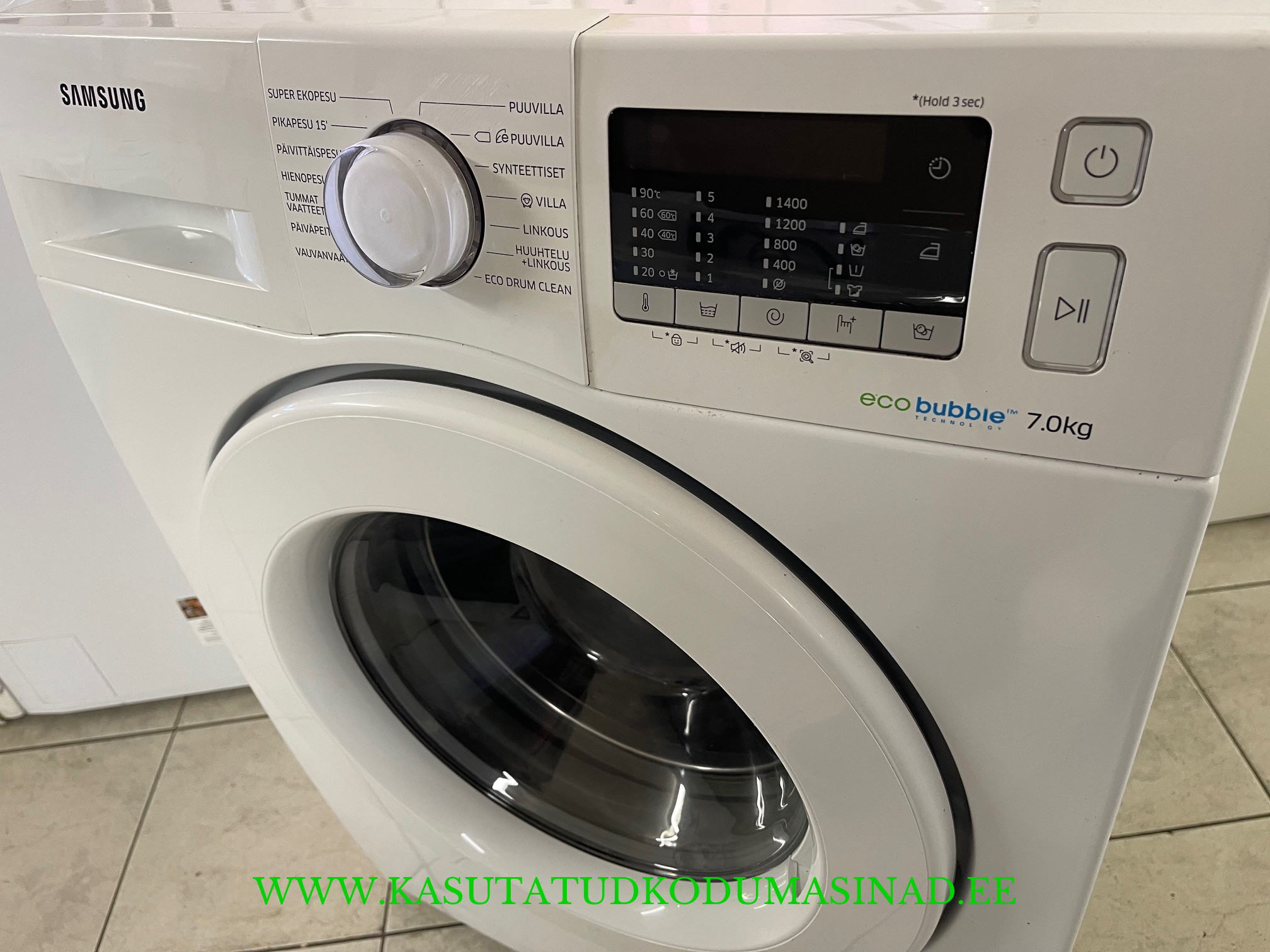 Kasutatud Samsung WW70J5535MW pesumasin – 7kg – 1400rpm – Mõõdud 63x60x85 cm. - Image 2
